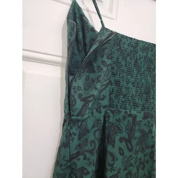 Realisation womens small teal green paisley shift dress mini slip romantic - Picture 6 of 8